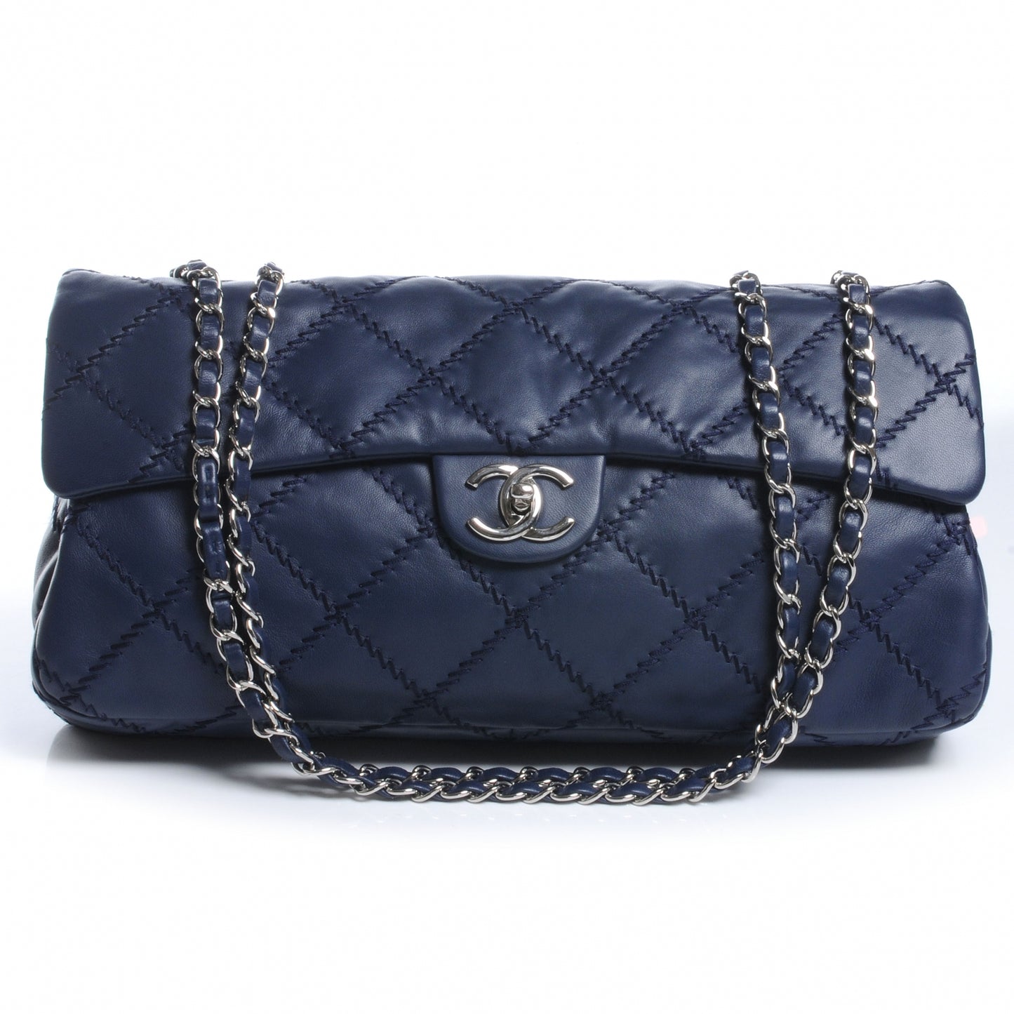 Calfskin Ultimate Stitch Flap Blue