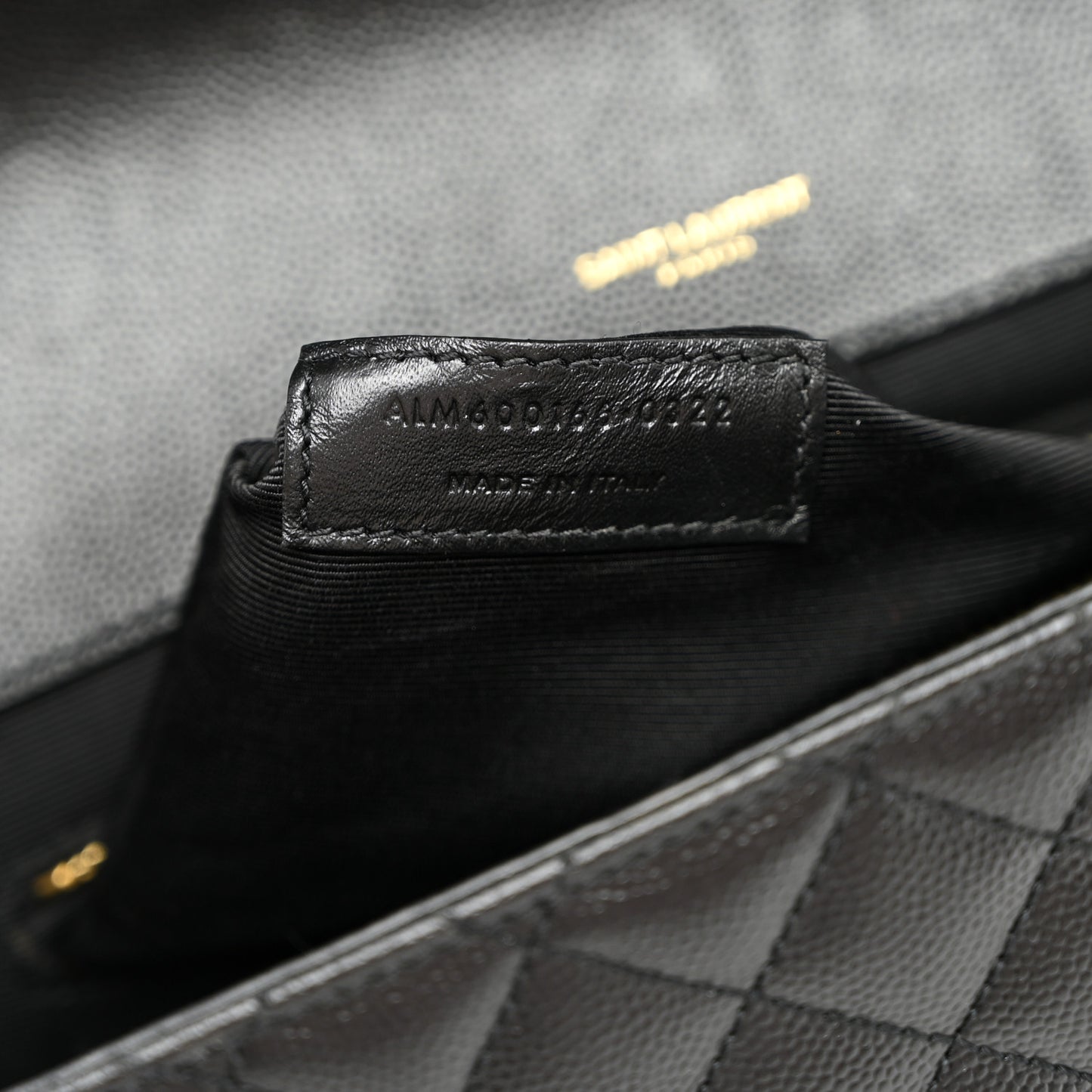Grain De Poudre Textured Mixed Matelasse Large Triquilt Monogram Satchel Black