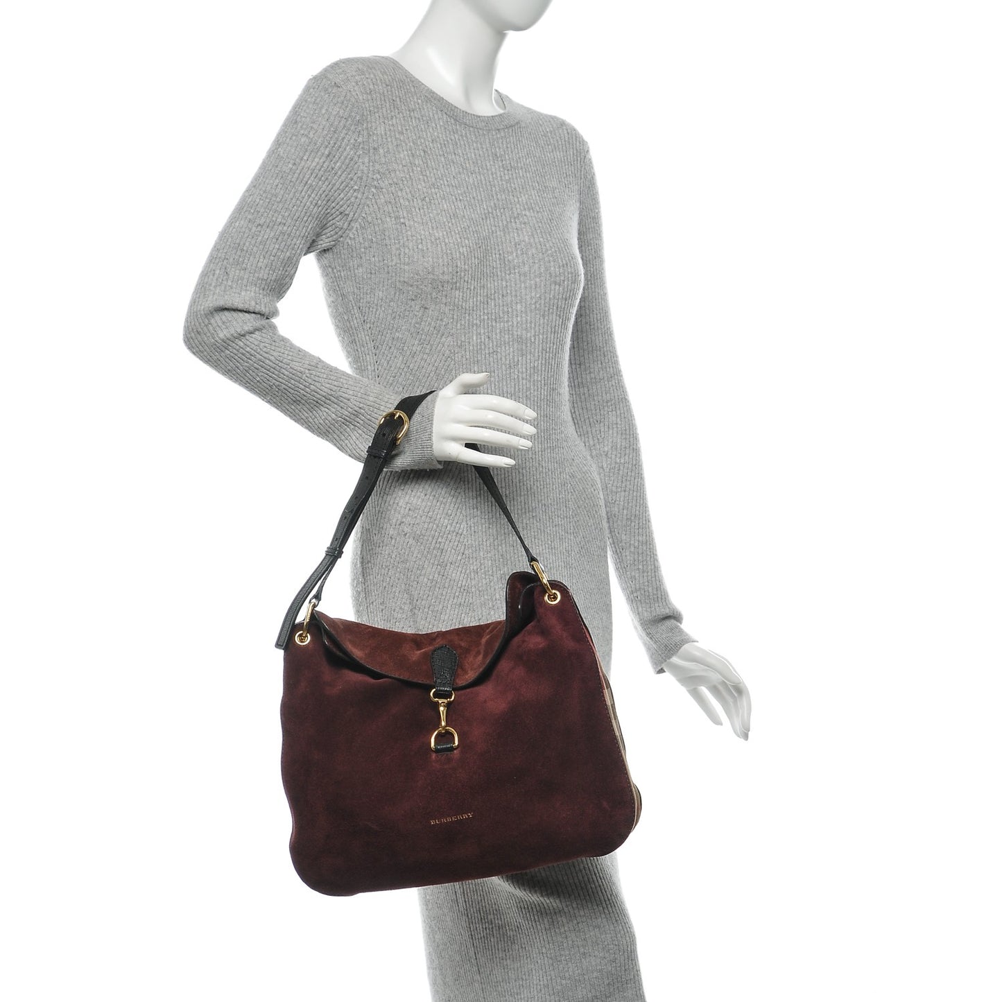 Suede House Check Cornwall Hobo Mahogany Red