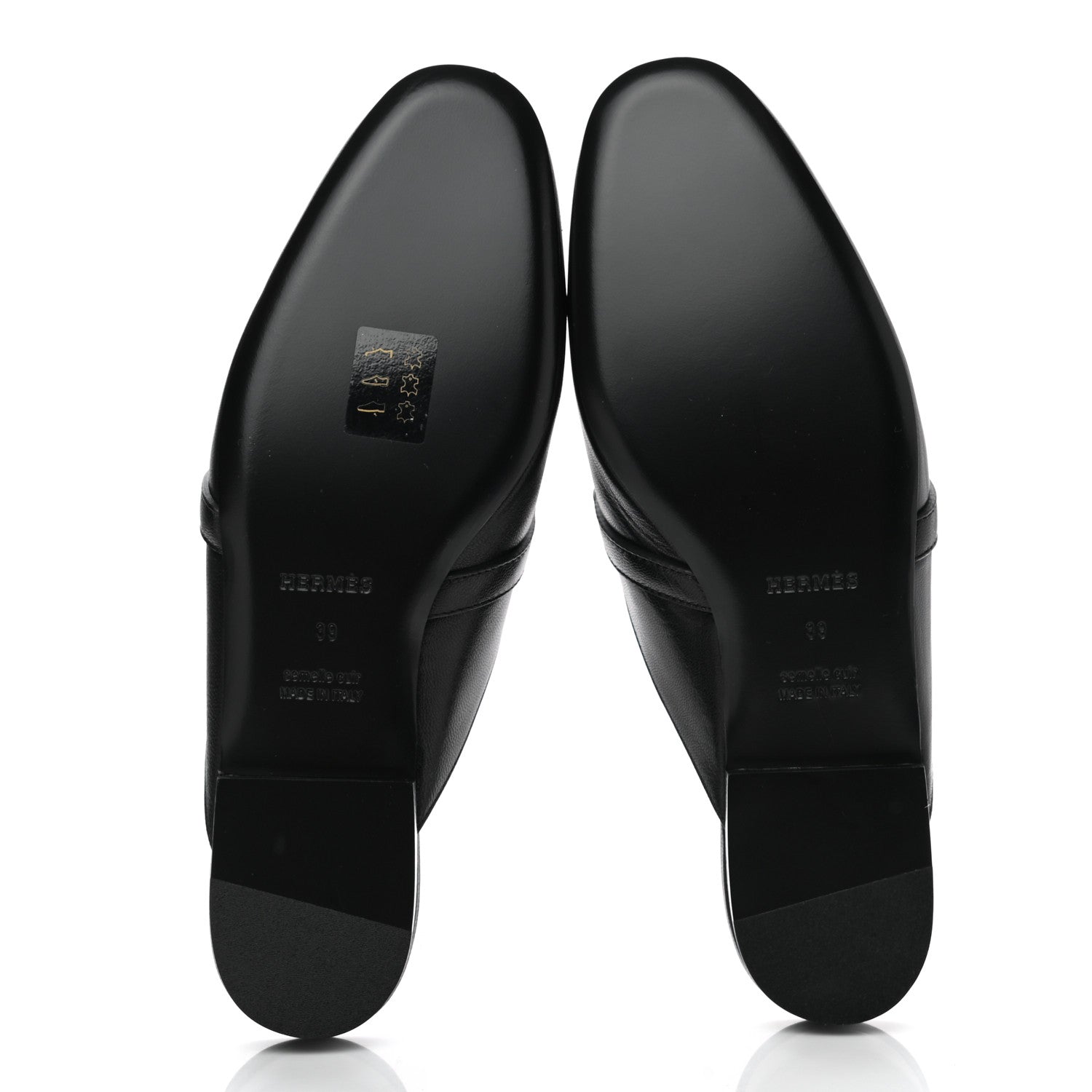 Hermes Goatskin Oz Mules 39 Black 5 of 9