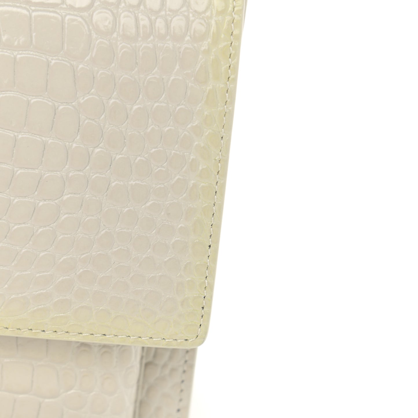 Calfskin Crocodile Embossed Medium Monogram Sunset Blanc Vintage