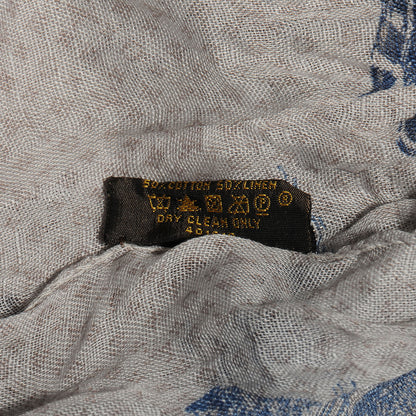 Louis Vuitton Cotton Linen Toile Etole De Louis Pareo Blue 6 of 6