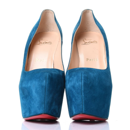 Christian Louboutin Suede Daffodile 160 Pumps 38 Peacock 2 of 10