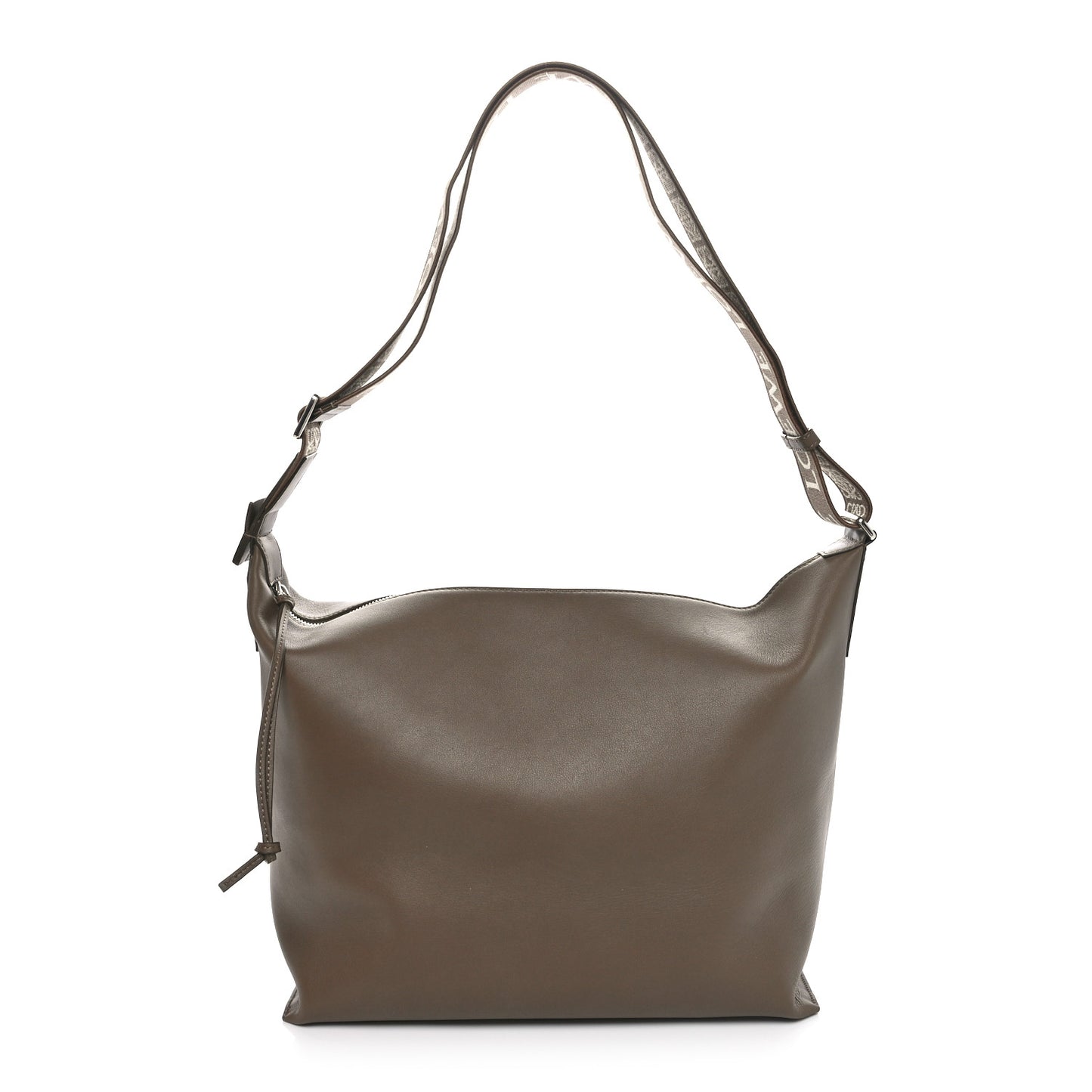 Supple Smooth Calfskin Jacquard Cubi Crossbody Bag Winter Brown