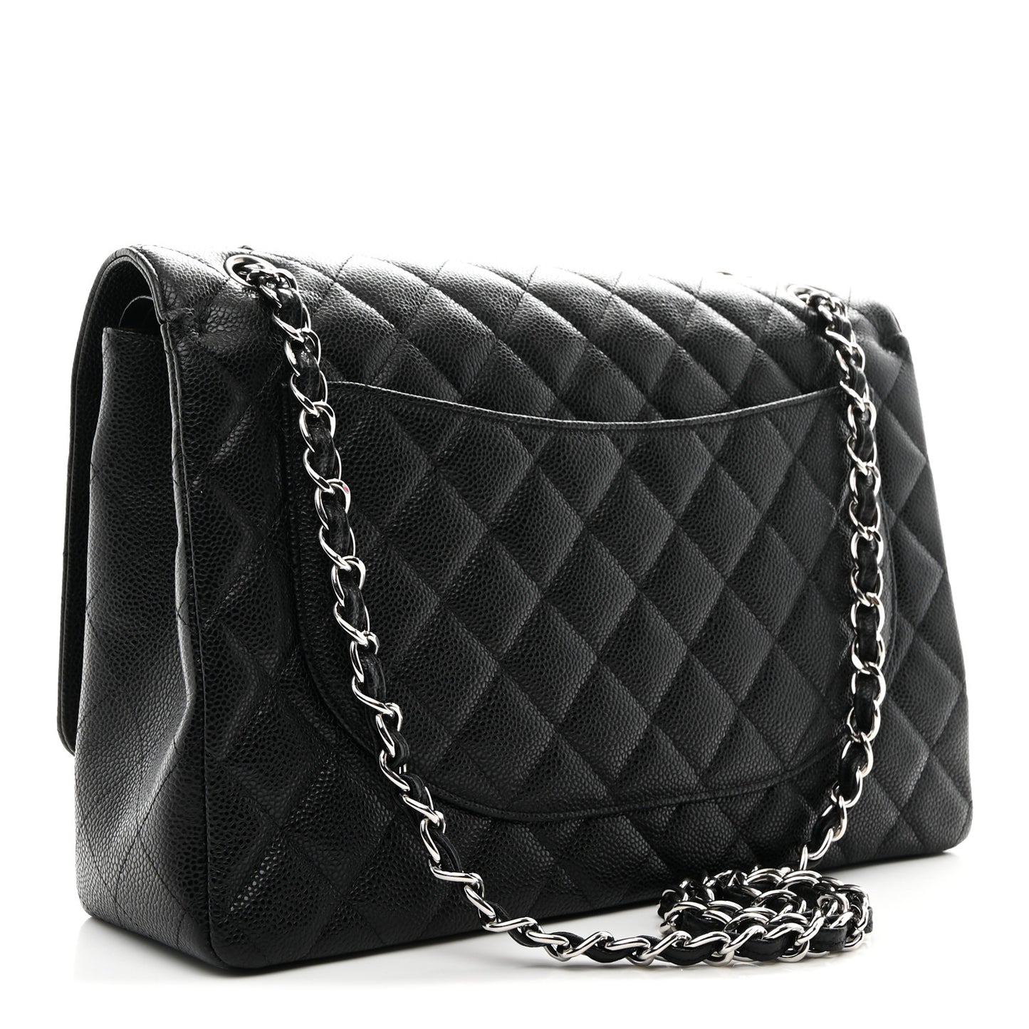 Caviar Quilted Maxi Double Flap Black