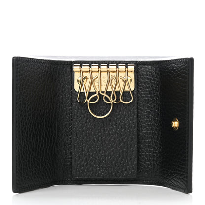 Gucci Dollar Calfskin GG Supreme Monogram GG Marmont 6 Key Holder Case Black Beige Ebony 5 of 9