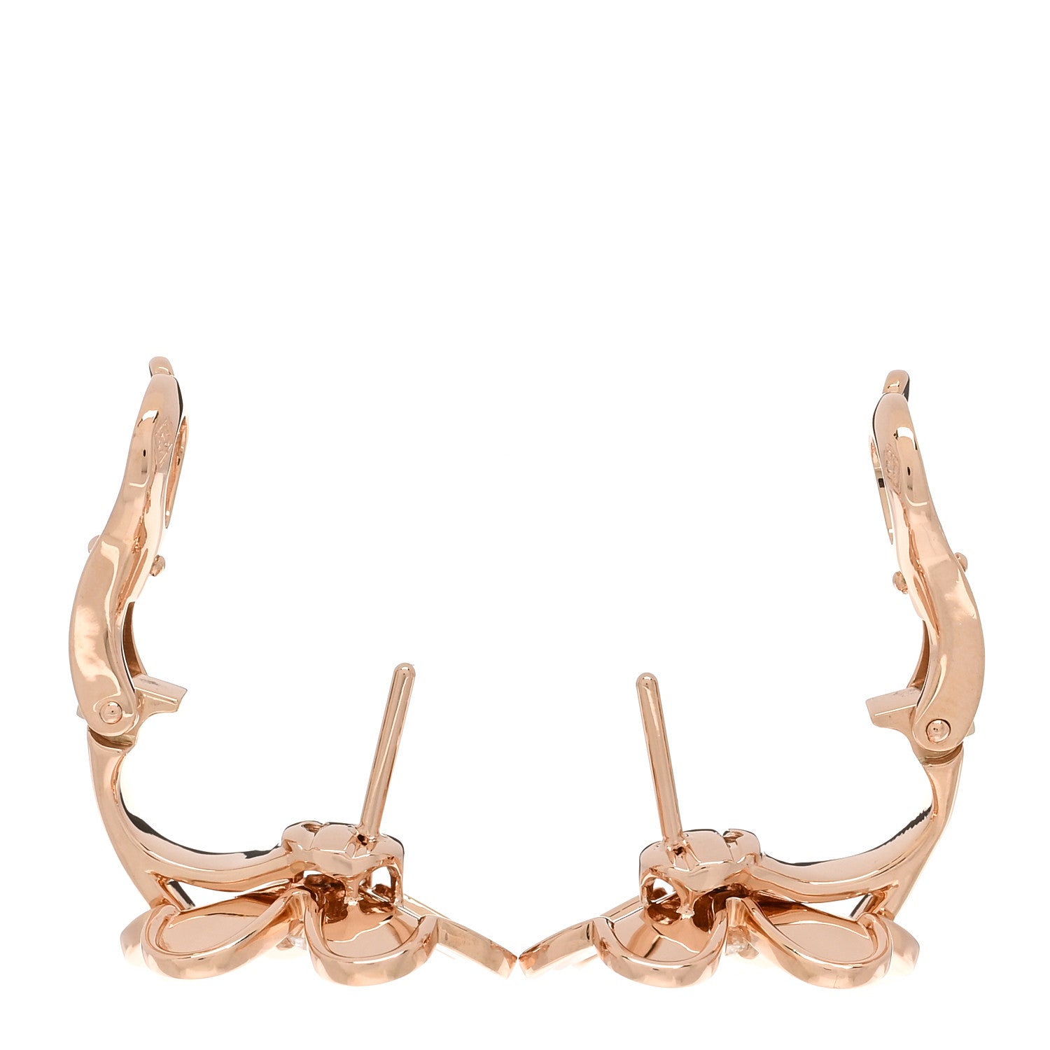 Van Cleef & Arpels 18K Rose Gold Diamond Small Frivole Earrings 3 of 5