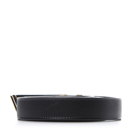 Louis Vuitton Calfskin Embossed 20MM LV Initiales Belt 80 32 Black 2 of 6