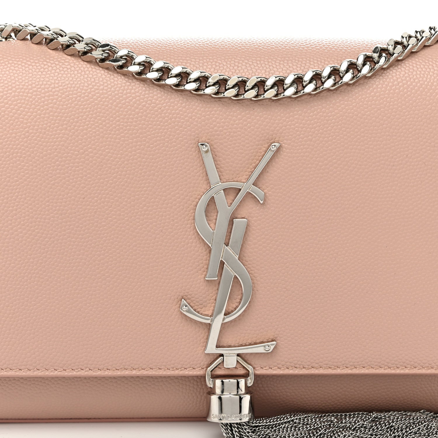 Saint Laurent Grain De Poudre Small Classic Monogram Kate Tassel Satchel Pale Pink 7 of 9
