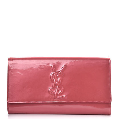 Saint Laurent Patent Large Belle De Jour Clutch Pink 1 of 10