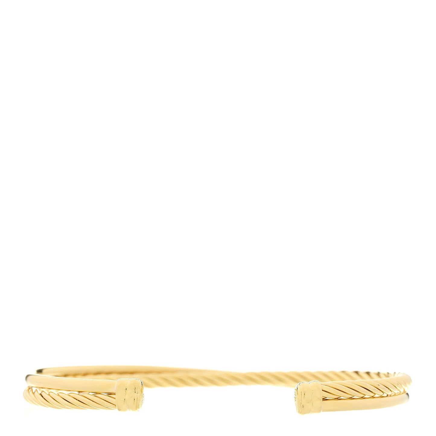18K Yellow Gold 5mm Crossover Cuff Bracelet