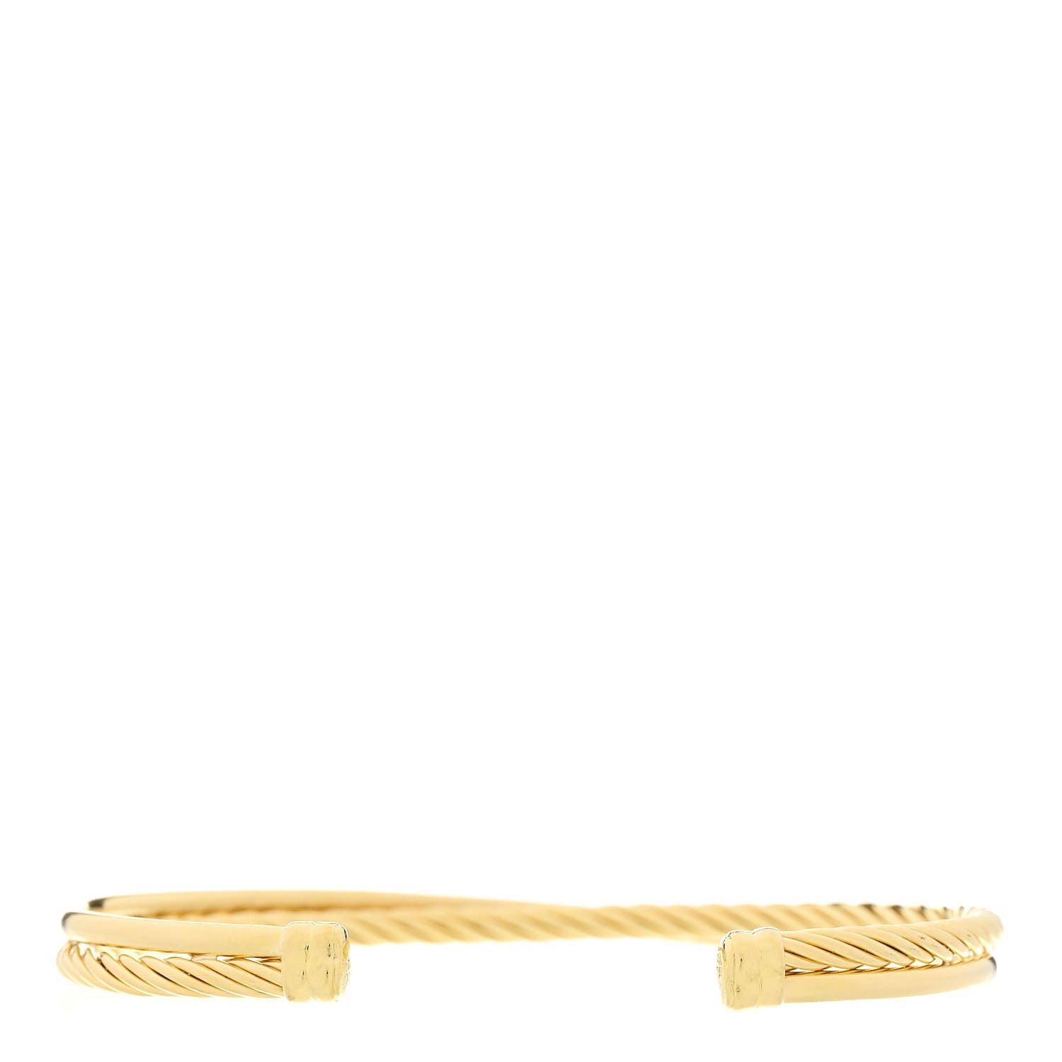 David Yurman 18K Yellow Gold 5mm Crossover Cuff Bracelet 2 of 3