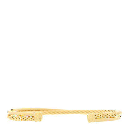 David Yurman 18K Yellow Gold 5mm Crossover Cuff Bracelet 2 of 3