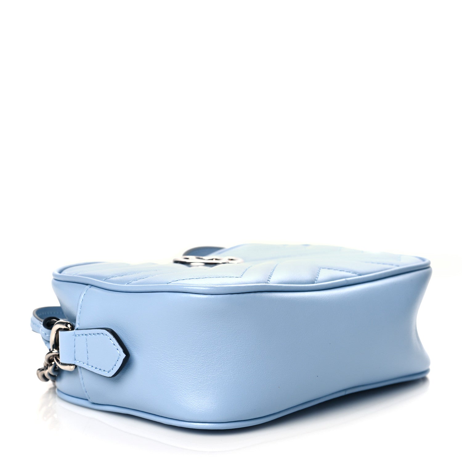 Gucci Calfskin Matelasse Mini GG Marmont Chain Shoulder Bag Porcelain Light Blue 4 of 11