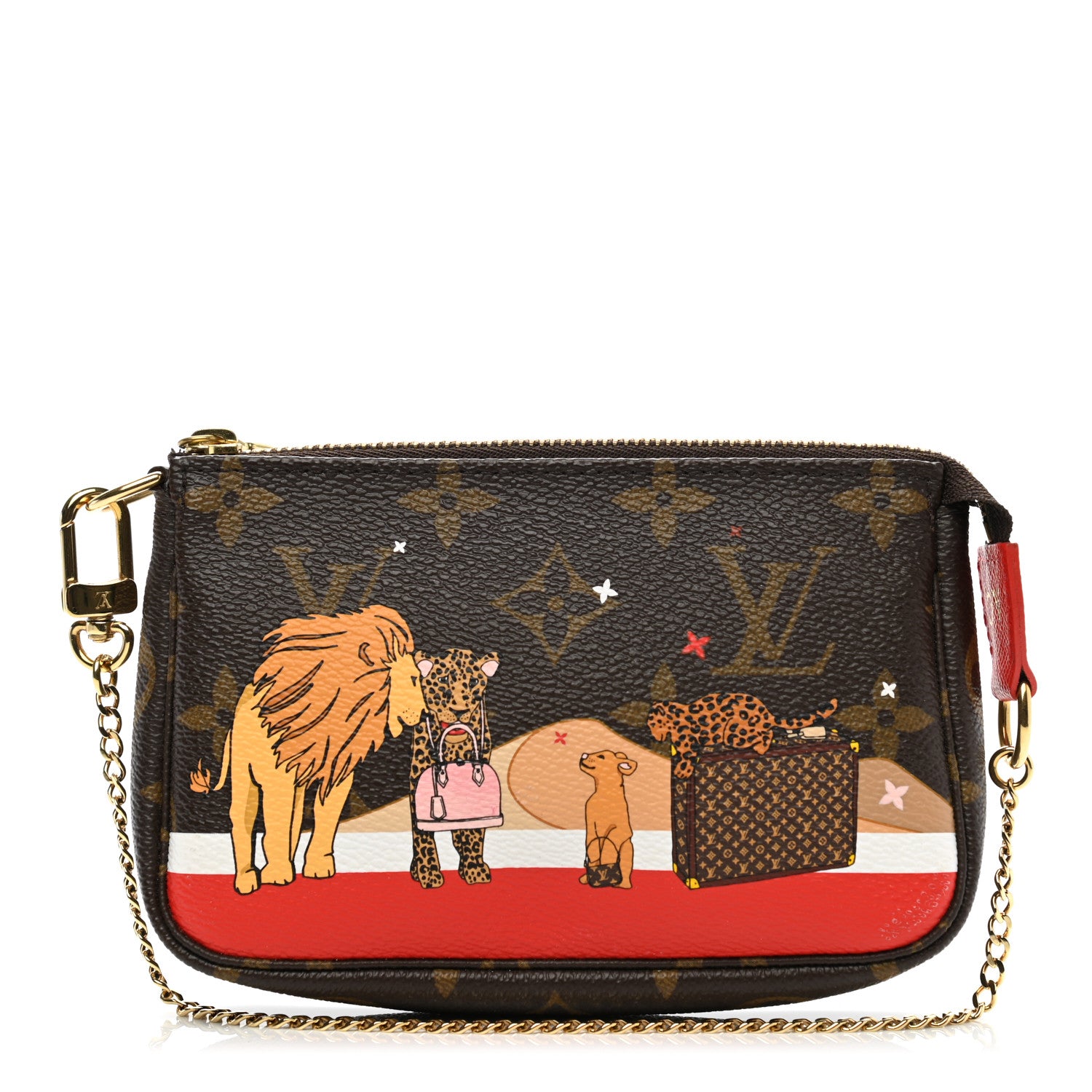 Louis Vuitton Monogram 2018 Christmas Animation Mini Cats Pochette Accessories 1 of 8