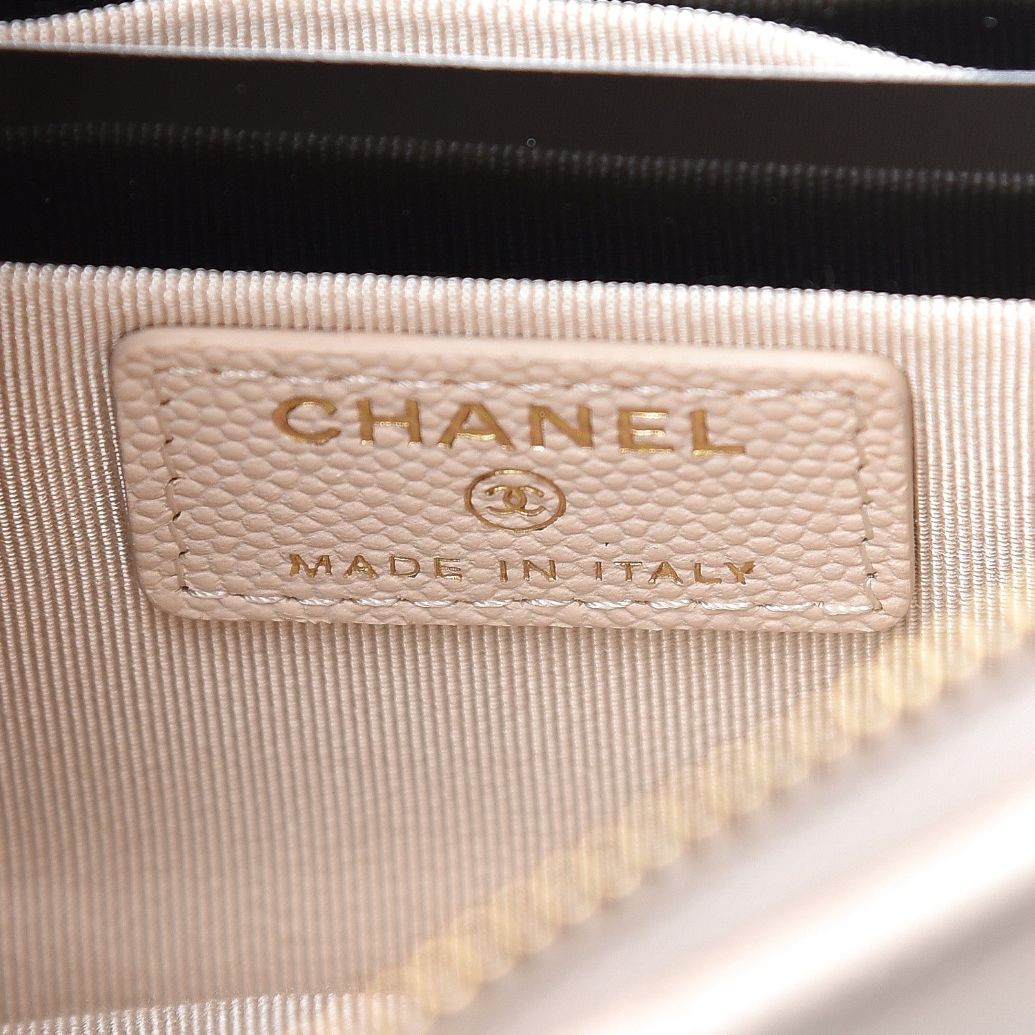 Chanel Caviar Quilted Cosmetic Case Light Beige 6 of 8