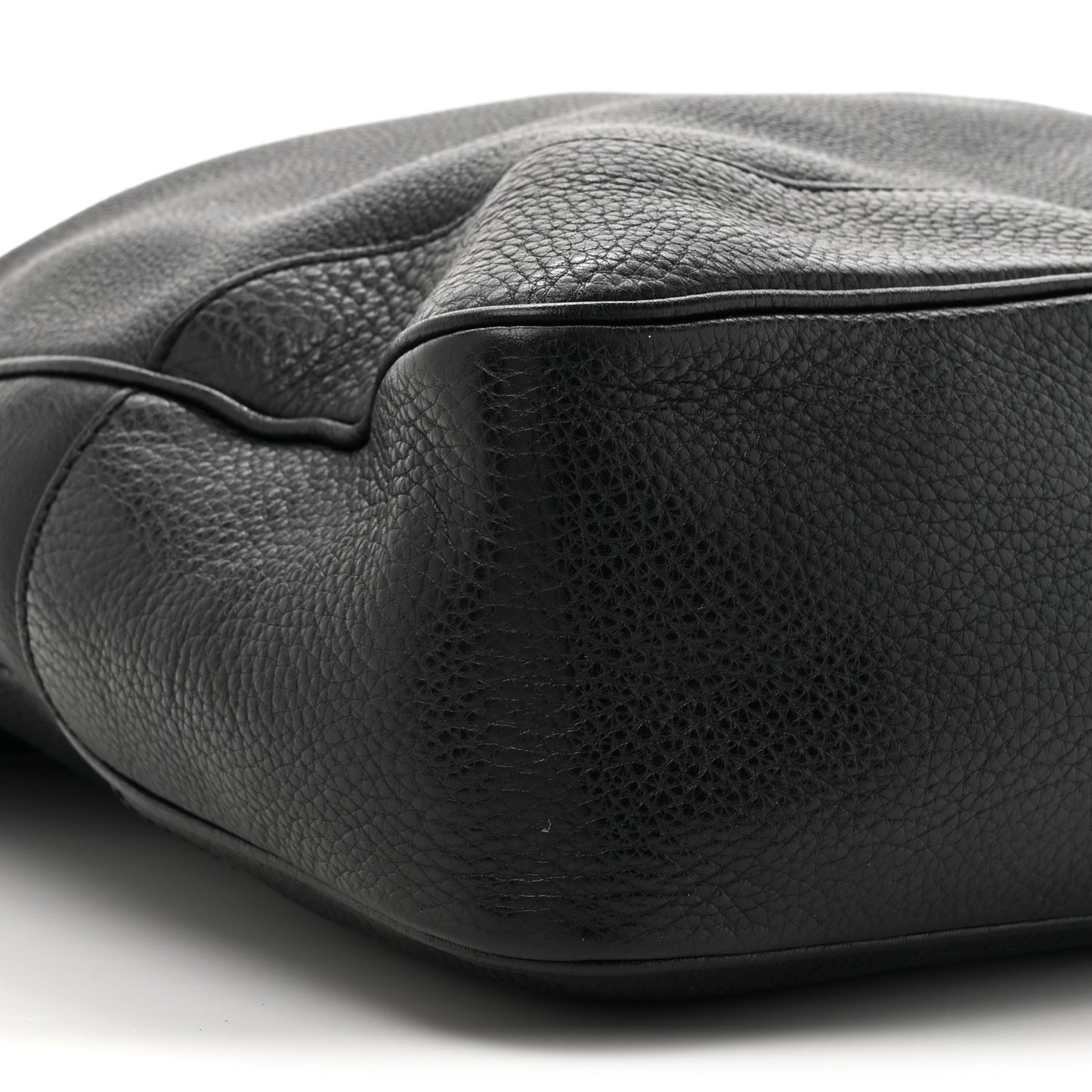 Pebbled Calfskin Medium Diana Bamboo Shoulder Bag Black