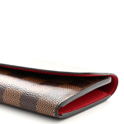 Louis Vuitton Damier Ebene Emilie Wallet Red 9 of 13