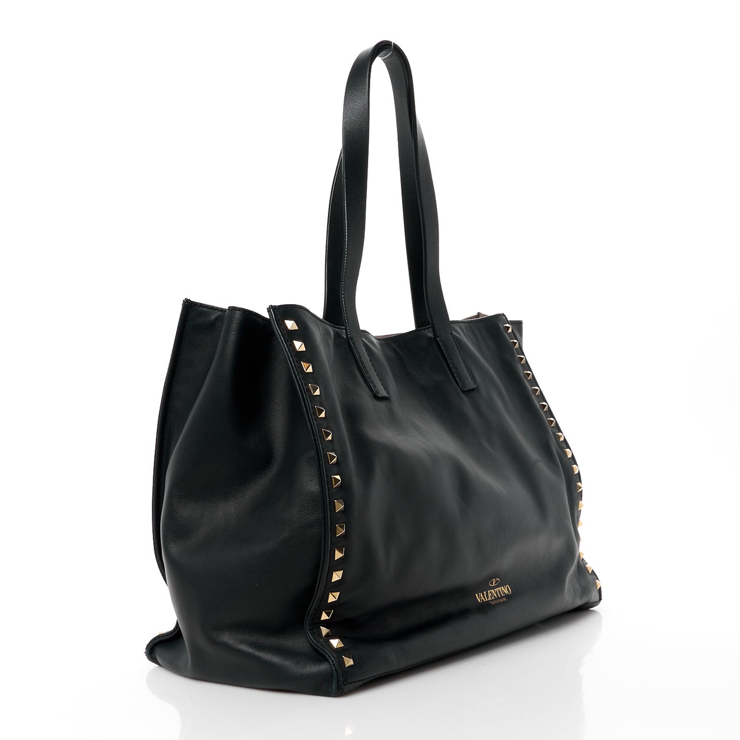 Nappa Medium Rockstud Soft Tote Black