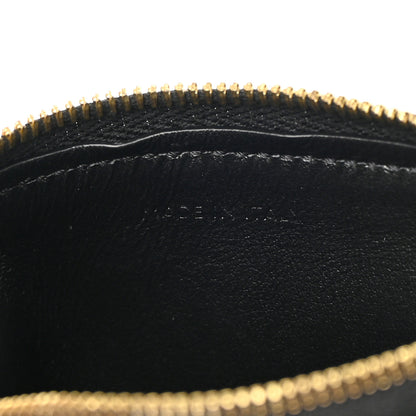 Celine Smooth Calfskin Triomphe Embossed Coin and Card Pouch Black 7 of 8