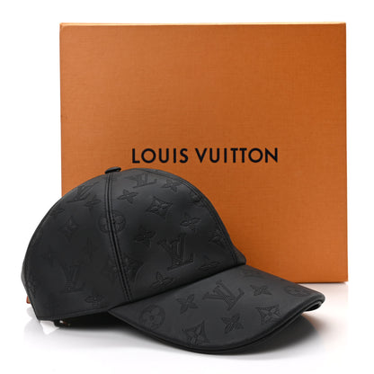 Louis Vuitton Calfskin Monogram Shadow Baseball Cap Black 9 of 9