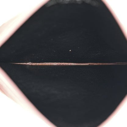 Saint Laurent Grain De Poudre Matelasse Chevron Monogram Credit Card Case Pale Pink 5 of 8