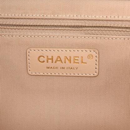 Chanel Bullskin Stitched Small Shopping Bag Beige 6 of 10
