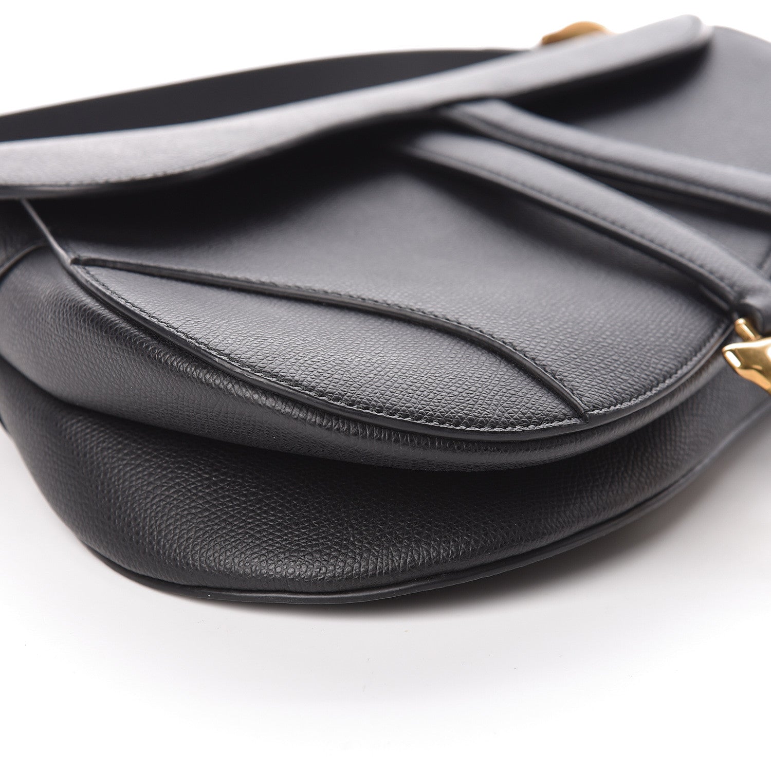Christian Dior Grained Calfskin Saddle Bag Black 5 of 10