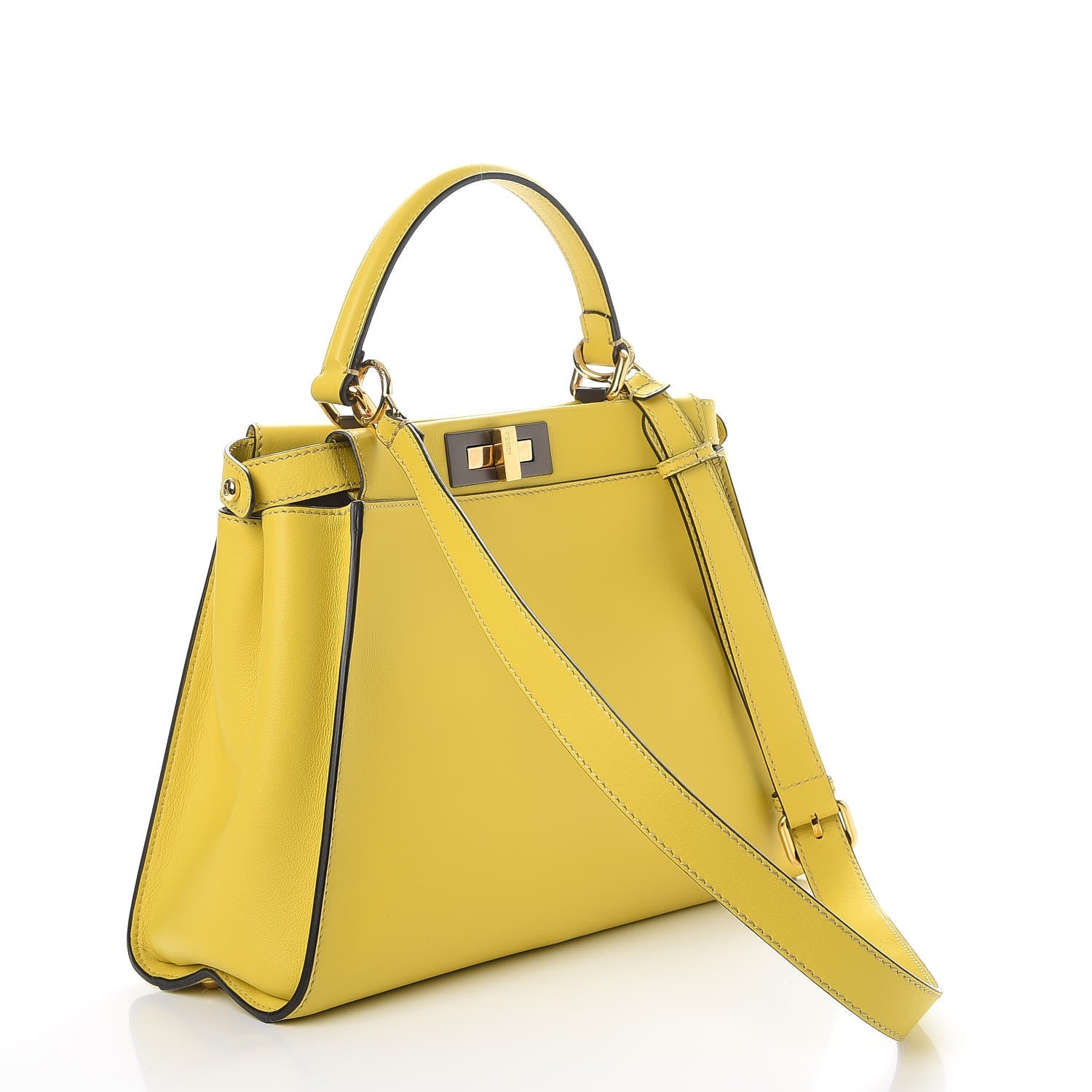 Fendi Vitello Seta Medium Peekaboo Iconic Satchel Cedro 5 of 10