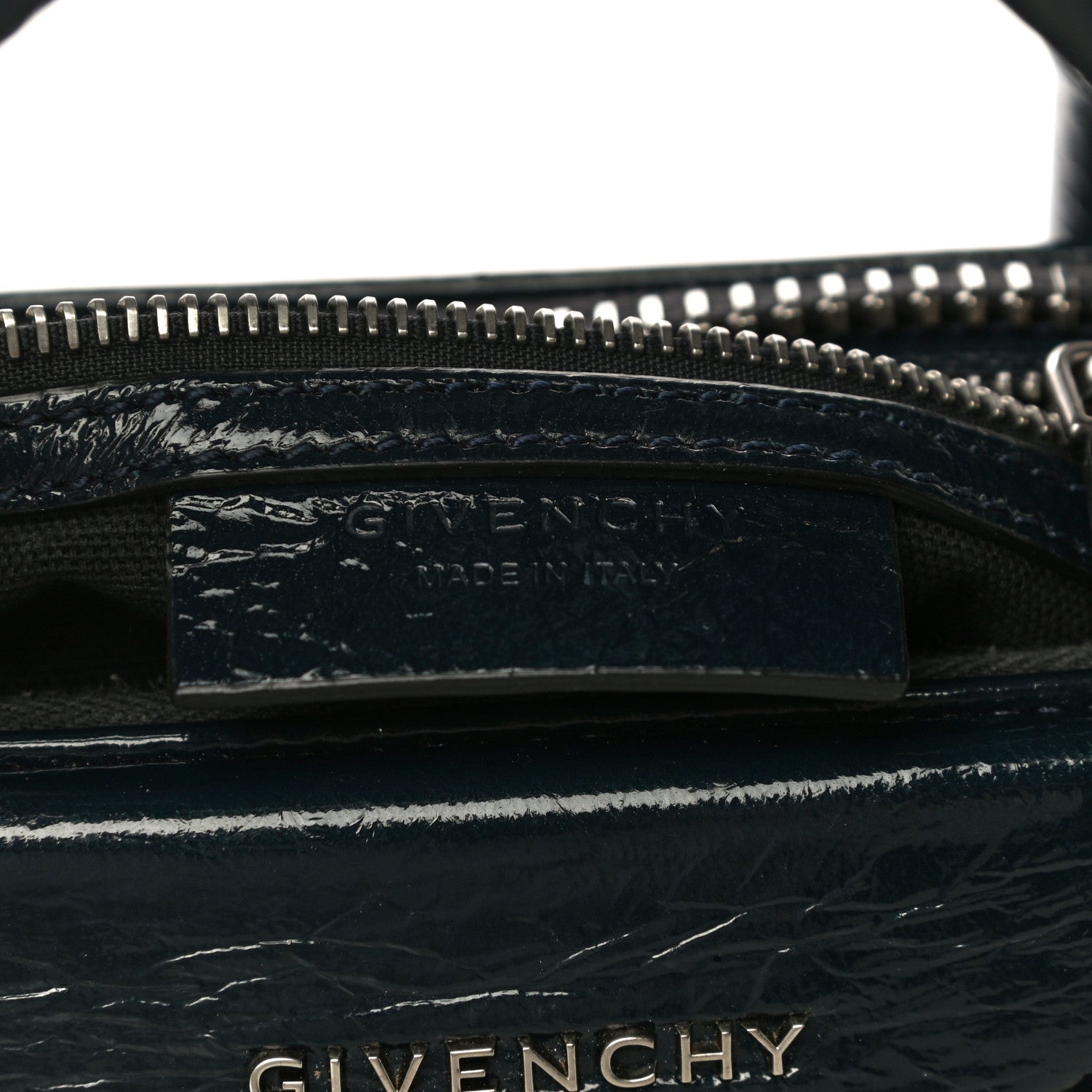 Givenchy Textured Patent Calfskin Small Antigona Storm Blue 5 of 17
