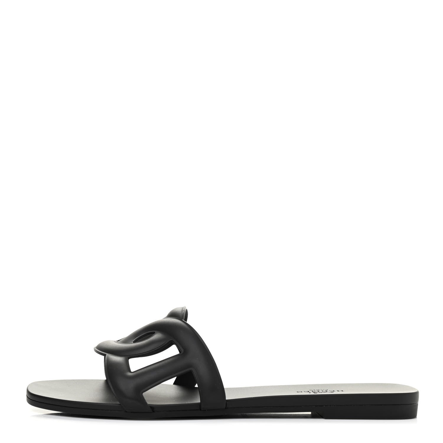 Hermes Rubber Aloha Sandals 38 Black 1 of 8