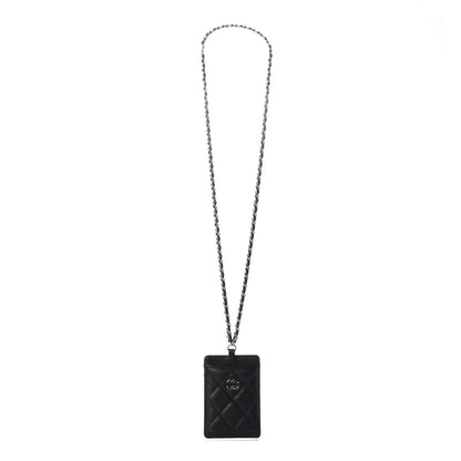 Chanel Caviar Quilted Card Holder On Chain Black 1 of 8