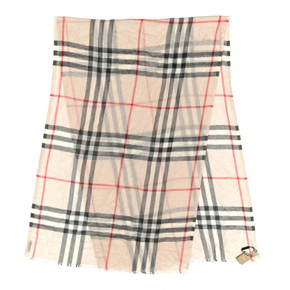 Burberry Wool Silk Gauze Giant Check Lightweight Scarf Stone 2 of 4