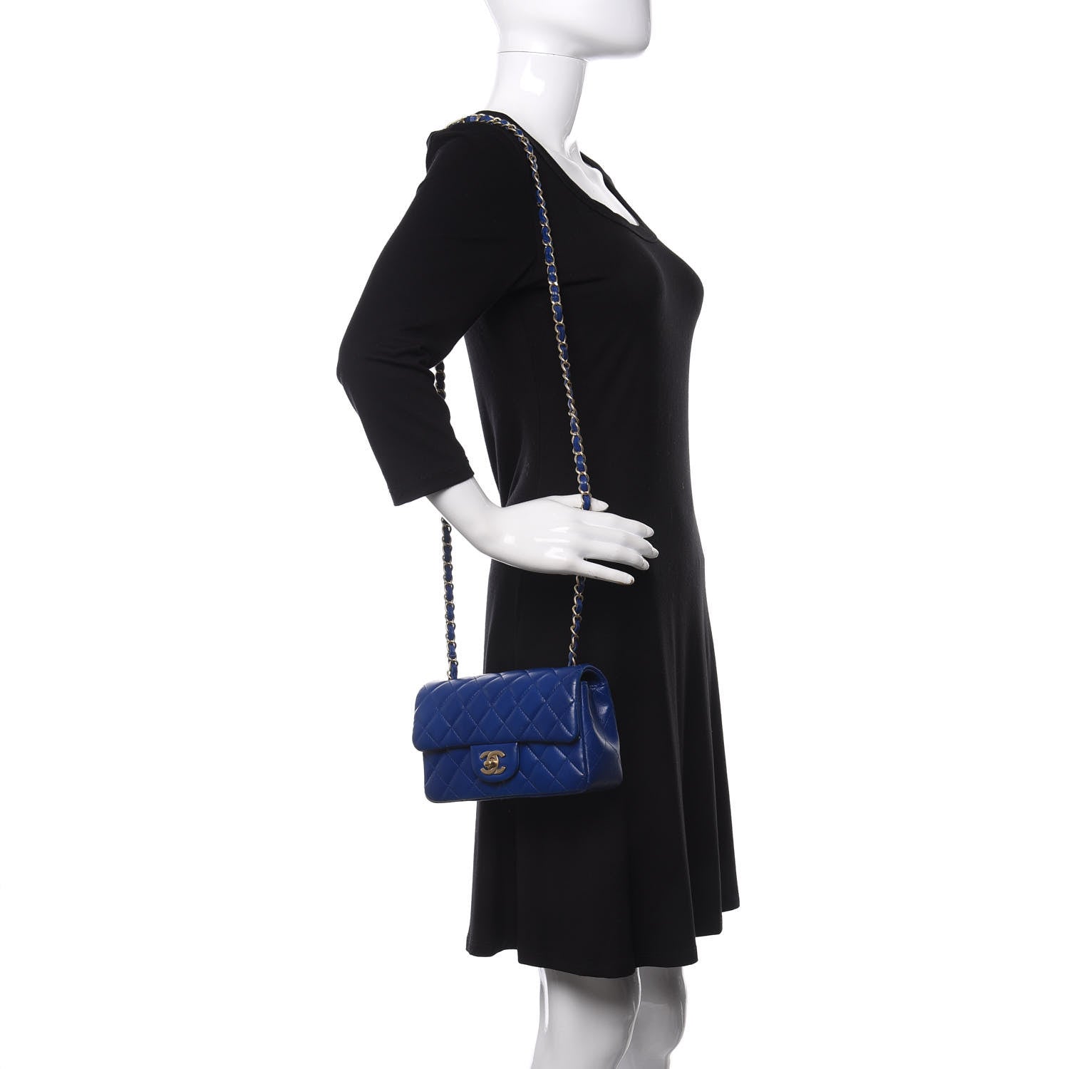 Chanel Lambskin Quilted Mini Rectangular Flap Royal Blue 2 of 13