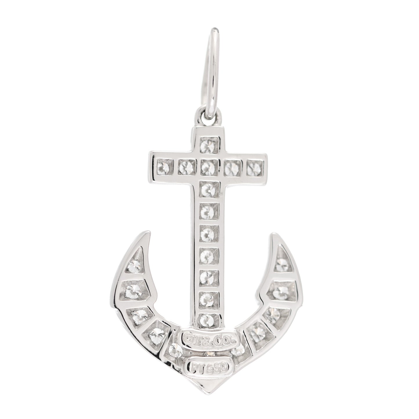 Platinum Diamond Anchor Charm