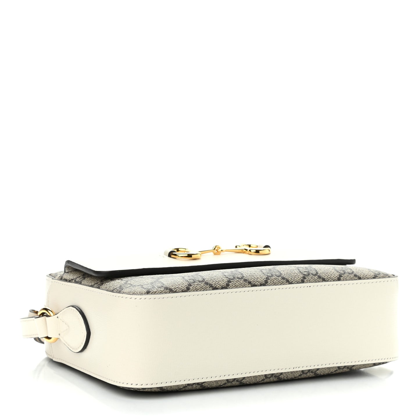 GG Supreme Monogram Small Horsebit 1955 Shoulder Bag Beige Mystic White