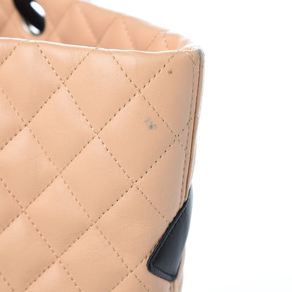 Chanel Calfskin Quilted Large Cambon Tote Beige Black 9 of 12