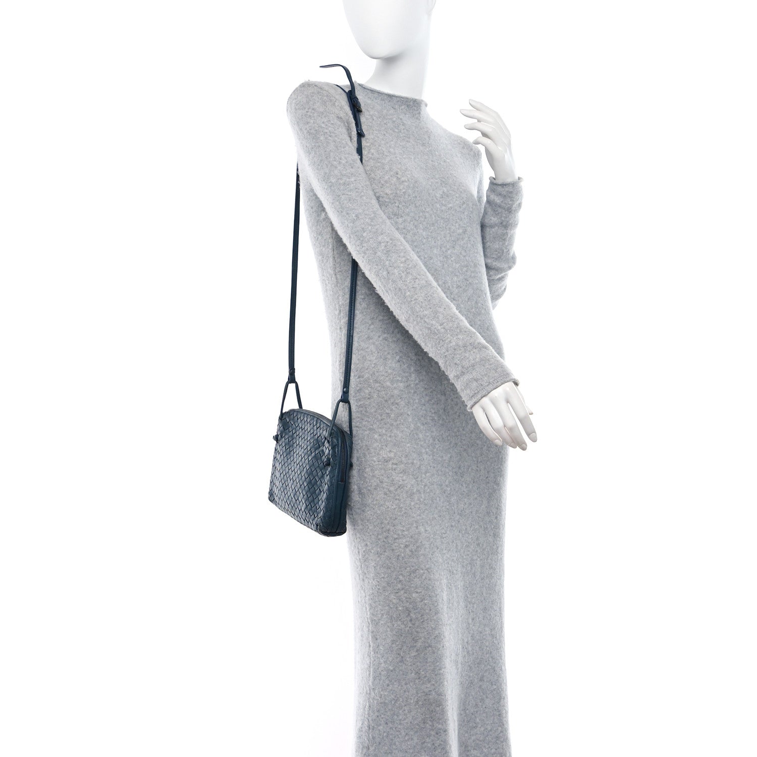 Bottega Veneta Nappa Intrecciato Nodini Crossbody Messenger Blue 2 of 10