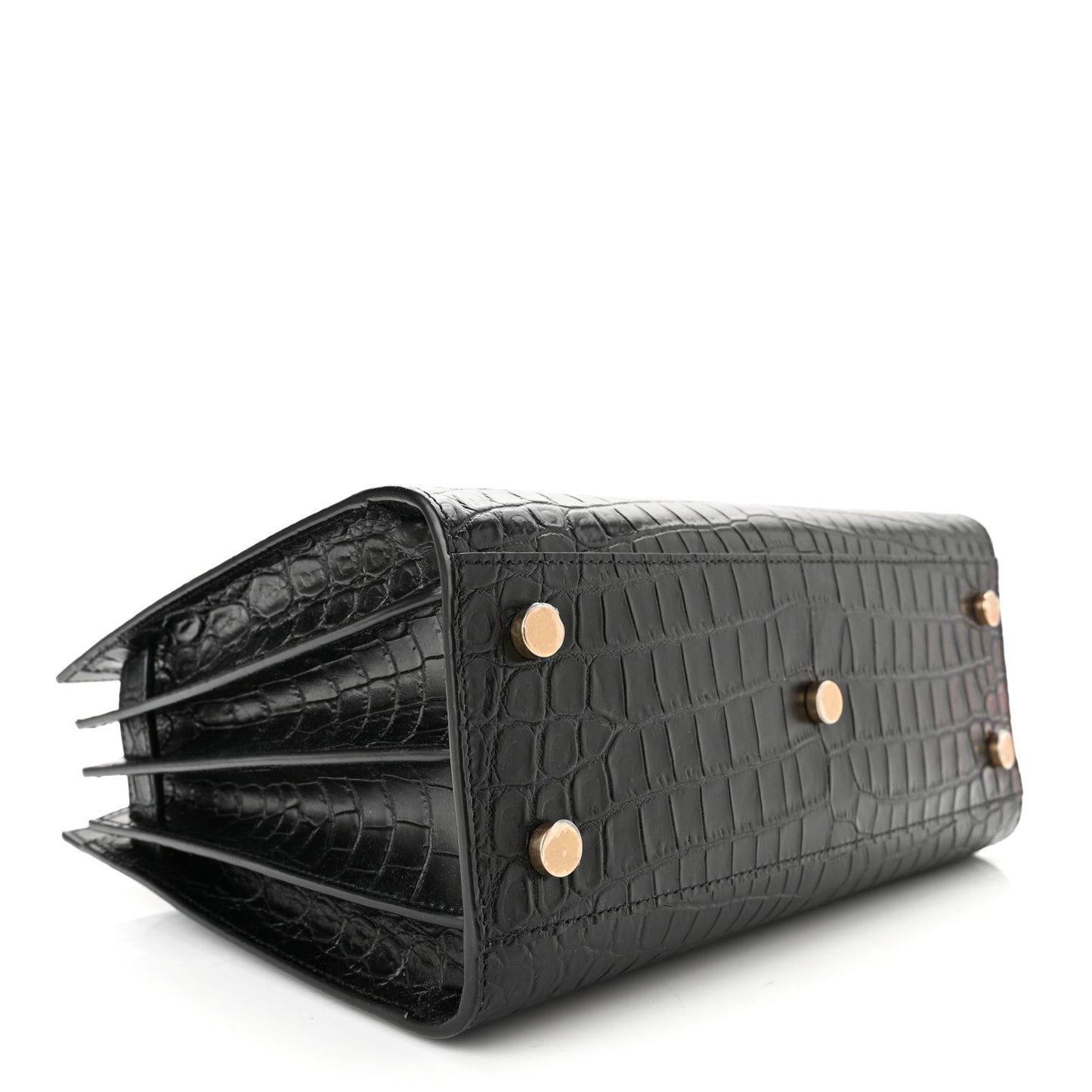 Calfskin Crocodile Embossed Baby Sac De Jour Black