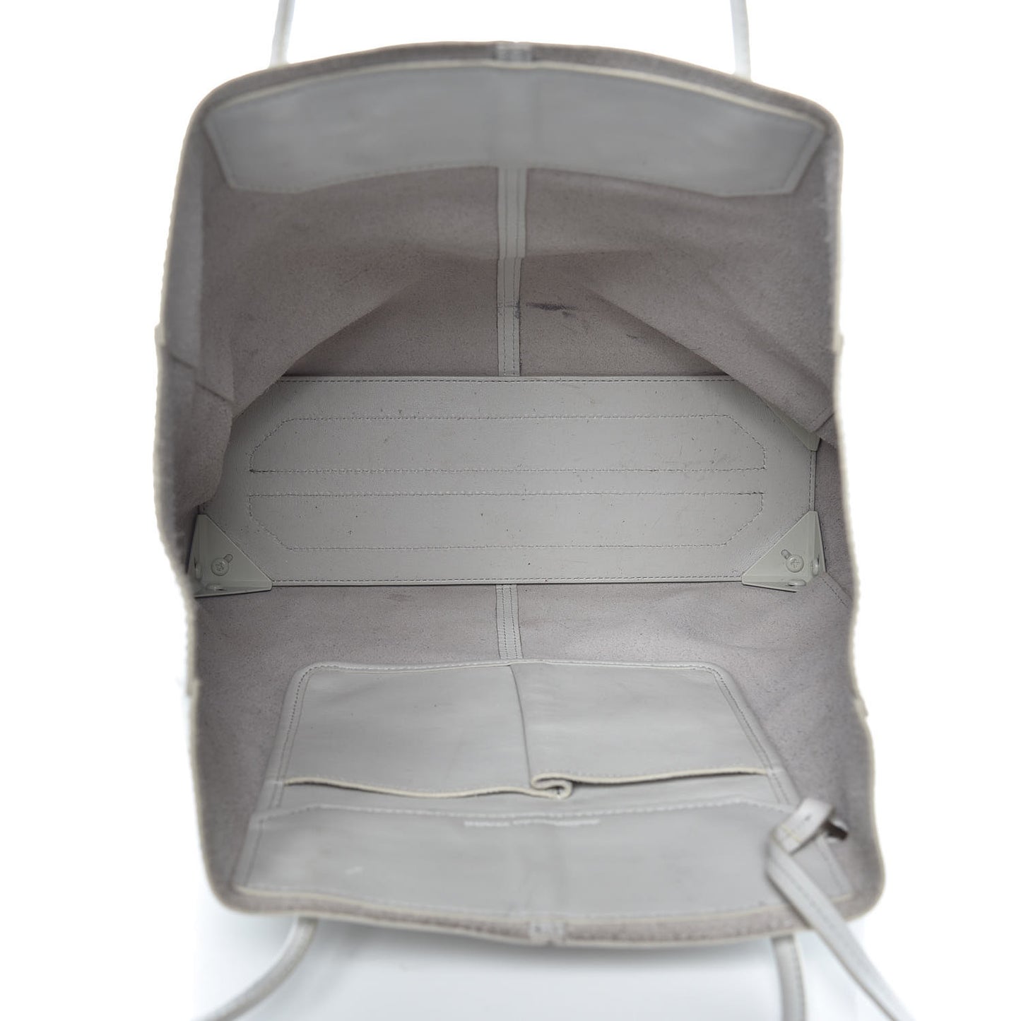 Pebbled Calfskin Prisma Skeletal Tote White