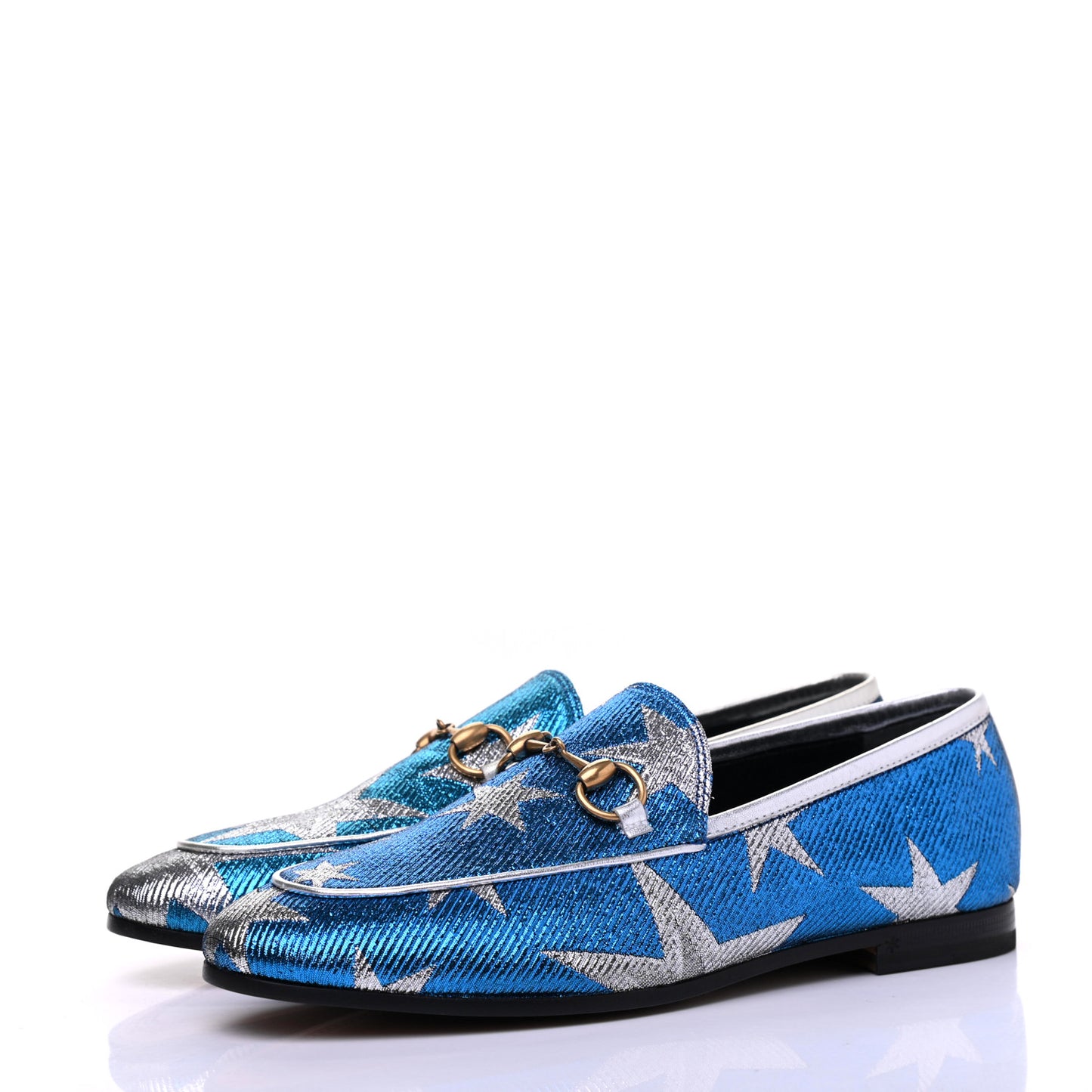 Lurex Calfskin Starry Sky Womens Jordaan Loafers 36 Bluette Silver