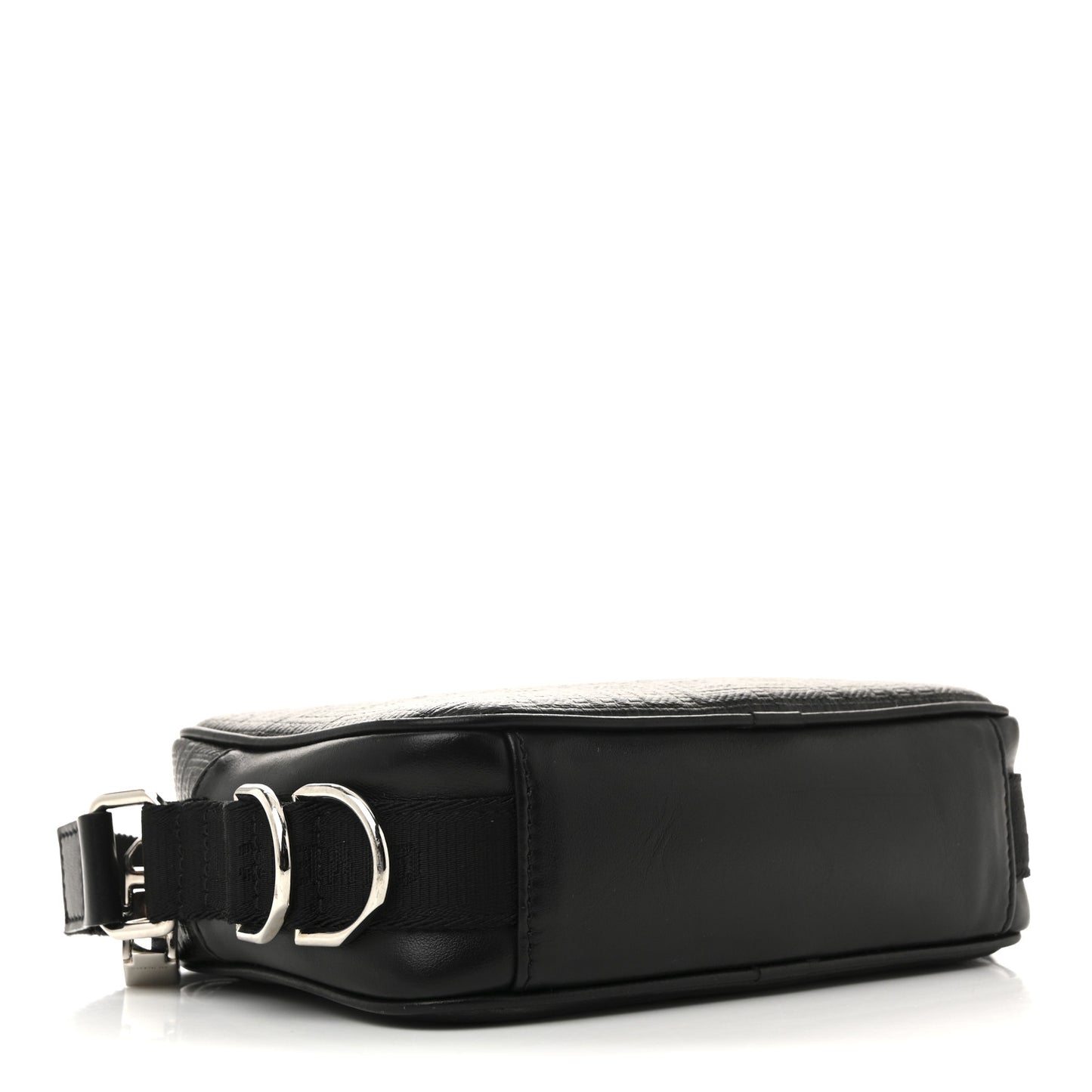 Coated Canvas Logo Embossed Body Pouch Black Black