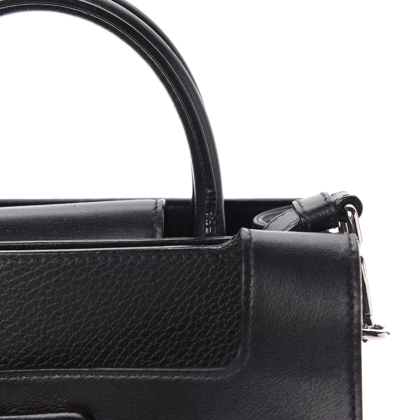 Grained Calfskin Mini Diorever Flap Black