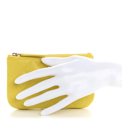 Chanel Caviar Quilted Small Cosmetic Case Yellow 3 of 14
