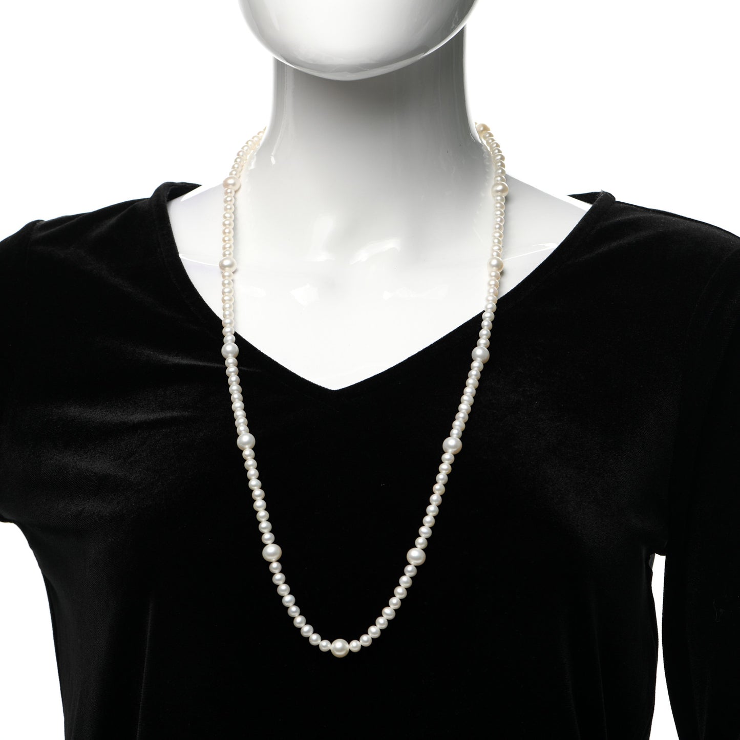 Sterling Silver Ziegfeld Pearl Long Necklace 30"