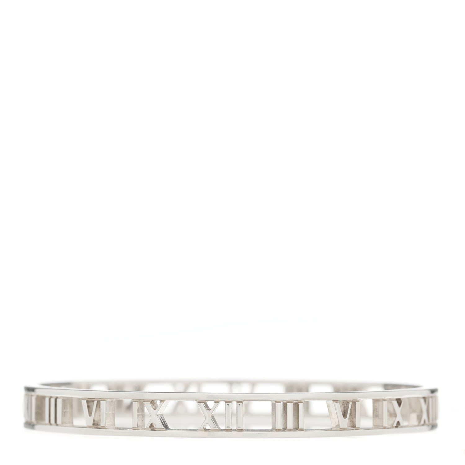 Tiffany Sterling Silver Narrow Atlas Open Bangle Bracelet 1 of 5