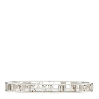 Tiffany Sterling Silver Narrow Atlas Open Bangle Bracelet 1 of 5