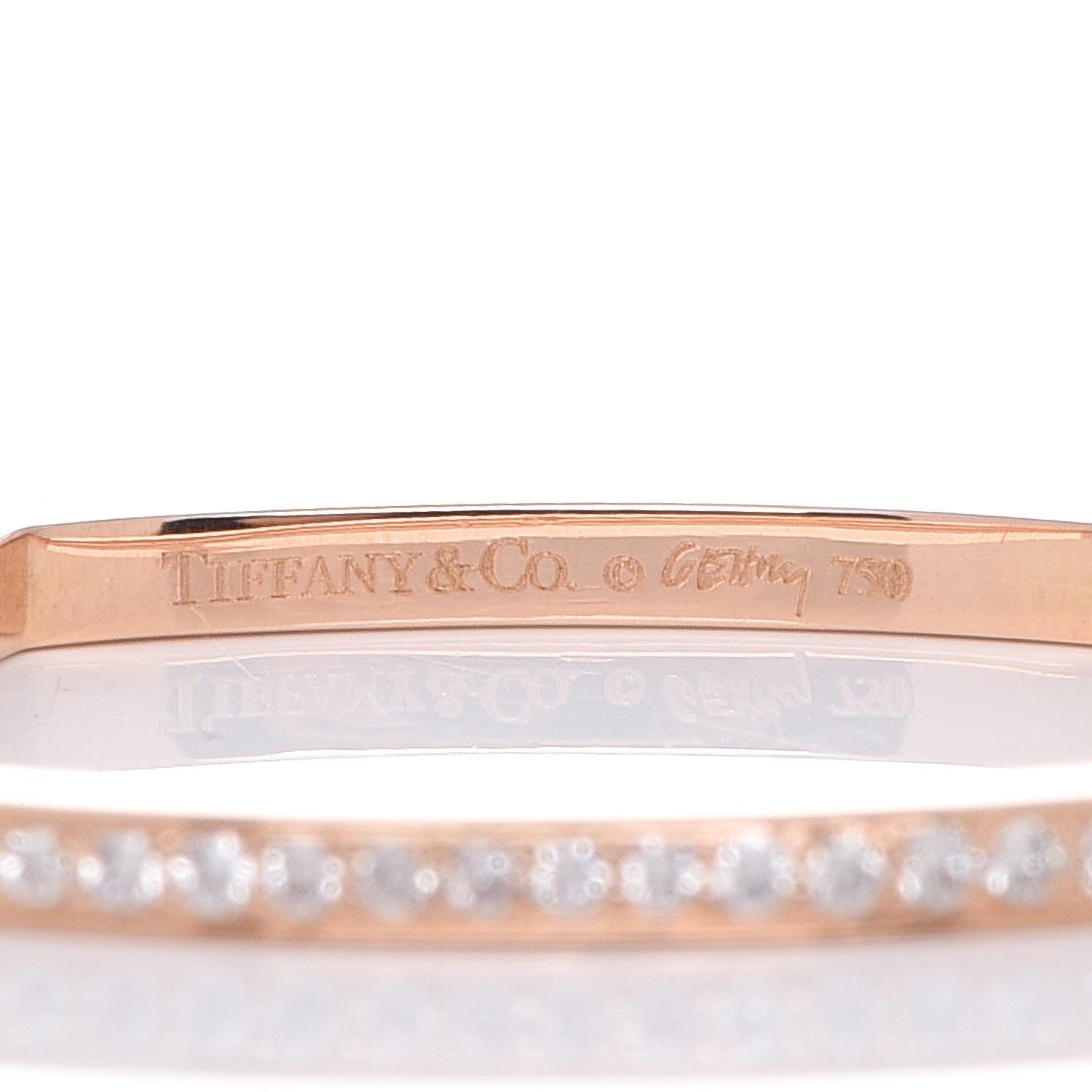 Tiffany 18K Rose Gold Diamond Frank Gehry Micro Ring 50 5.5 4 of 5