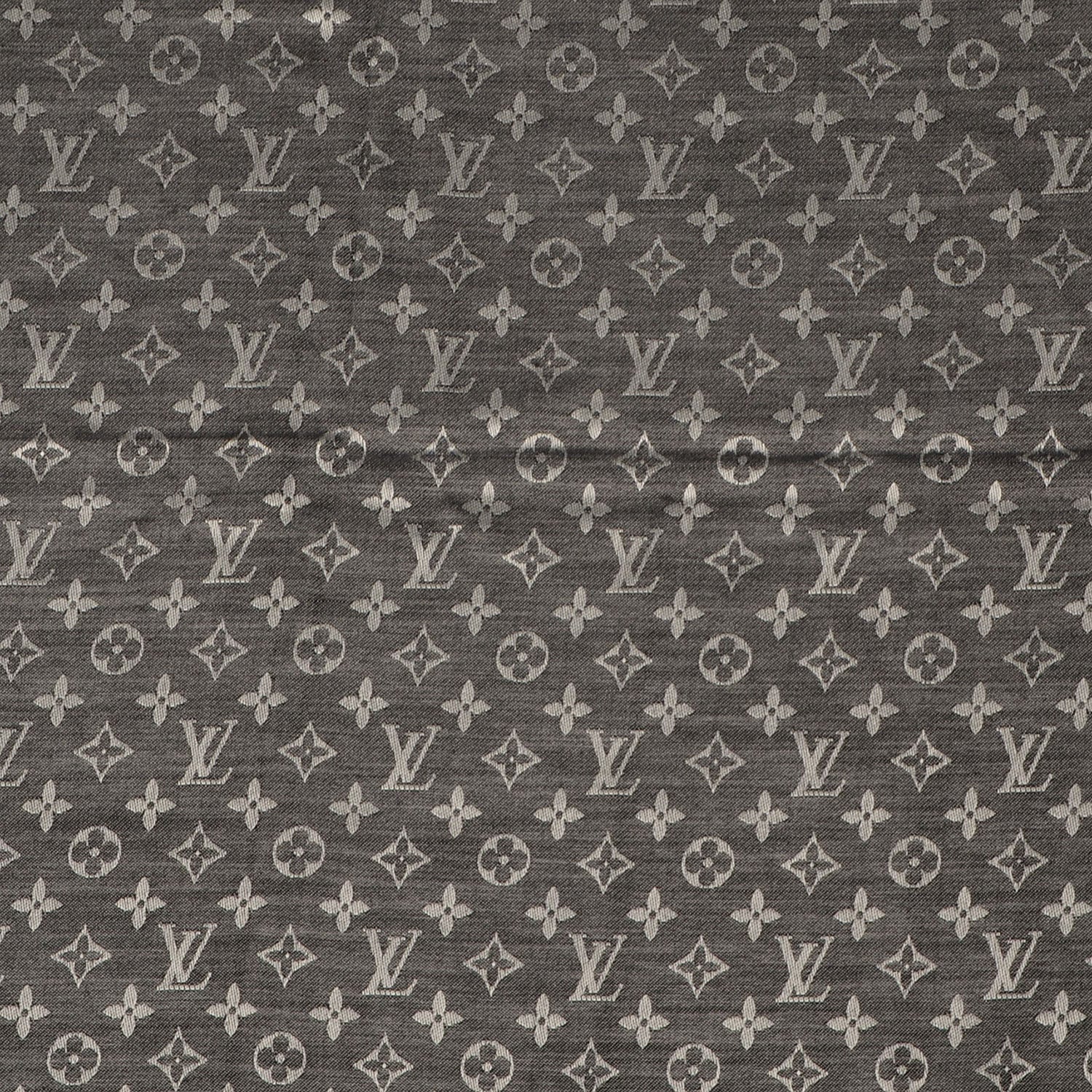 Louis Vuitton Wool Silk Monogram Denim Shawl Black 1 of 5