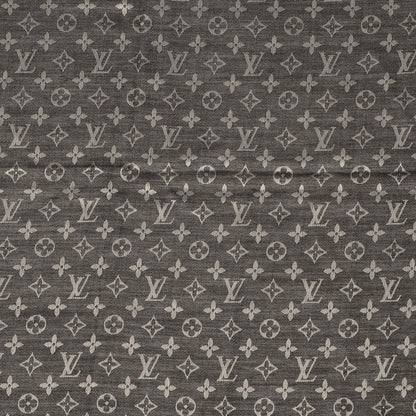 Louis Vuitton Wool Silk Monogram Denim Shawl Black 1 of 5